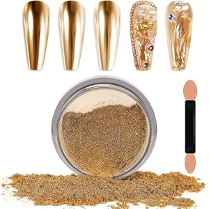 chrome nail powder kit metallic chrome powder mirror effect iridescent powders nail chrome powder pigment for nail art decoration manicure pedicure use05gjar gold