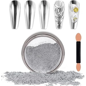 chrome nail powder kit metallic chrome powder mirror effect iridescent powders nail chrome powder pigment for nail art decoration manicure pedicure use05gjar silver