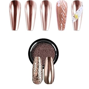 chrome nail powder kit metallic chrome powder mirror effect iridescent powders nail chrome powder pigment for nail art decoration manicure pedicure use05gjar rose gold