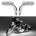 Chrome Oval Shape Motorcycle Mirrors,Upgrade Rearview Motorcycle Mirrors Compatible with Harley Road King Softail Street Glide Electra Dyna And More