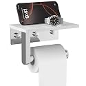 Chrome Toilet Paper Holder with Marble Shelf Tissue Roll Holder