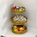 CHROMIX 3 Tier Fruit & Vegetables Organizer for Home & Kitchen | Multipurpose Metal Iron Fruits and Vegetables Basket | Modern Multi-use Fruits & Vegetable Rack Organizers (3-Tier Fruit Organizer)