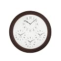 CHRONIKLE Beautiful White Dial Round Wooden World Wall Clock for Home Office Decor, Brown, 20x20 Inch