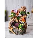 CHRONIKLE Polyresin Adorable Tabletop Indoor 2 Steps Water Fountain for Home Decor with Multicolor LED, Speed Controller Pump &amp; Crystal Ball (Size: 20.5 x 17 x 36 CM | Color: Multi|Weight: 1660 Gram)