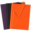 CHRORINE 60 Sheets Halloween Tissue Paper Multicolor Art Gift Wrapping Tissue Paper Bulk for DIY Crafts Decor Halloween Holiday Party （ Orange/Purple/Black）