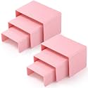 Chuangdi 2 Sets Acrylic Display Risers, Figure Stand, Pink, Small Set