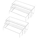 Chuangdi 6 Pcs Cabinet Shelf Organizer, Acrylic Riser, Clear, 10/11/12 Inch