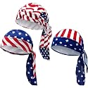 Chuangdi 3 Pcs Do Rags Skull Cap, Sweat Wicking Helmet