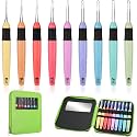Chuangdi 9 Pcs Lighted Crochet Hooks with Case, LED Knitting,Colorful