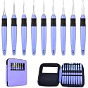 Chuangdi 9 Pcs Lighted Crochet Hooks with Case, LED Knitting,Purple
