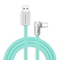 chubbycable 120W Charging Cable 90° USB C to C Cable, Light Blue, 6.6FT