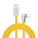 chubbycable 120W Charging Cable 90° USB C to C Cable, Yellow, 13.1FT