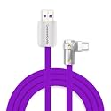 chubbycable 120W Charging Cable 90° USB C to C Cable, Purple, 1.64FT