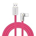 chubbycable 120W Charging Cable 90° USB C to C Cable, Rose Red, 13.1FT