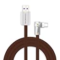 chubbycable 120W Charging Cable 90° USB C to C Cable, Chocolate, 16.4FT