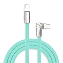 chubbycable FlexElbow 90 Degree 240W Fast Charging Cable Right Angle USB C Cable Silicone Charging Cord Compatible with iPhone 17-15 Series iPad, Light Blue, Type-C to Type-C, 0.32FT