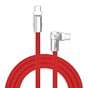 chubbycable FlexElbow 90 Degree 240W Fast Charging Cable Right Angle USB C Cable Silicone Charging Cord Compatible with iPhone 17-15 Series iPad, Red, Type-C to Type-C, 0.32FT