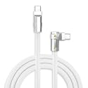 chubbycable 240W Charging Cable 90° USB C to C Cable, White, 0.82FT