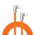 chubbycable 240W Charging Cable 90° USB C to C Cable, Orange, 13.1FT