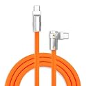 chubbycable 240W Charging Cable 90° USB C to C Cable, Orange, 0.82FT