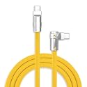 chubbycable 240W Charging Cable 90° USB C to C Cable, Yellow, 3.3FT