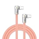 chubbycable 240W Charging Cable 2x90° USB C to C Cable, Pink, 0.82FT