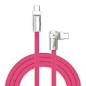 chubbycable 240W Charging Cable 90° USB C to C Cable, Rose Red, 9.8FT