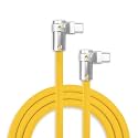 chubbycable 240W Charging Cable 90° USB C to C Cable, Yellow, 19.6FT