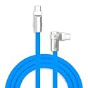 chubbycable 240W Charging Cable 90° USB C to C Cable, Blue, 6.6FT