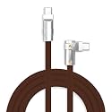 chubbycable 240W Charging Cable 90° USB C to C Cable, Chocolate, 4.9FT