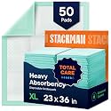 Chucks Pads Disposable [50-Pack] Underpads 23x36 Incontinence Chux Pads Absorbent Fluff Protective Bed Pads, Pee Pads for Babies, Kids, Adults &amp; Elderly | Puppy Pads Large for Training Leak Proof