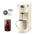 CHULUX Compact Single Cup Coffee Maker for K Cup Pod, Auto Shut-Off, Cream