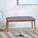Chumbak Jodhpur Bench - Blue Ikkat (2 Seater Bench, Sheesham Wood, Blue)