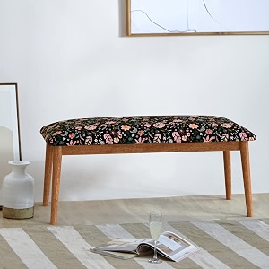 chumbak jodhpur bench - bohemian palampore 2 seater bench sheesham wood black