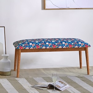 chumbak jodhpur bench - india paisleys 2 seater bench sheesham wood blue