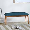 Chumbak Jodhpur Bench - Mediterranian Blue (2 Seater Bench, Sheesham Wood, Blue)