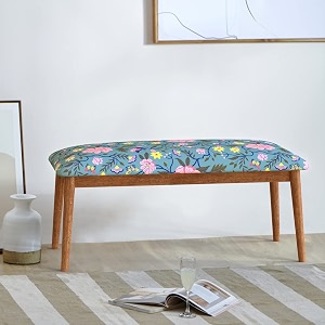 chumbak jodhpur bench - spring bloom 2 seater bench sheesham wood teal