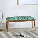 Chumbak Jodhpur Bench - Tropical Ikkat (2 Seater Bench, Sheesham Wood, Green)