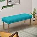 Chumbak Nawaab Bench - Maldivian Teal (3 Seater Bench, Sheesham Wood, Teal)