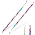 Chumia 2 Pcs Lash Lift Tools Stainless Steel Separator Rods, Multi Color