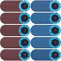 Chumia 250 Pcs 2 Inch Sanding Discs Set 5 Grit Mix 36 to 240, Red,Blue