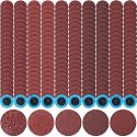 Chumia 250 Pcs 2 Inch Sanding Discs Set 5 Grit Mix 36 to 240, Red
