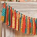 Chumia 4 ft Fall Tassel Garland Farmhouse Autumn Fabric Rag Banner