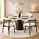 CHUN YI Dining Chairs Set of 4, Upholstered Solid Wood Dining Room Chairs