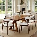 CHUN YI Dining Chairs Set of 6, Wooden Dining Room Chairs with Ergonomic Curved Back, Upholstered Mid Century Modern Kitchen Chairs, Cream