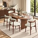 CHUN YI Dining Chairs Set of 6, Upholstered Solid Wood Dining Room Chairs