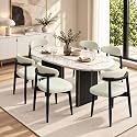 CHUN YI Dining Chairs Set of 6, Upholstered Solid Wood Dining Room Chairs