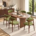 CHUN YI Dining Chairs Set of 6, Upholstered Solid Wood Dining Room Chairs