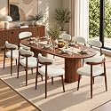 CHUN YI Dining Chairs Set of 8, Upholstered Solid Wood Dining Room Chairs