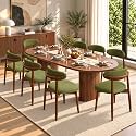 CHUN YI Dining Chairs Set of 8, Upholstered Solid Wood Dining Room Chairs